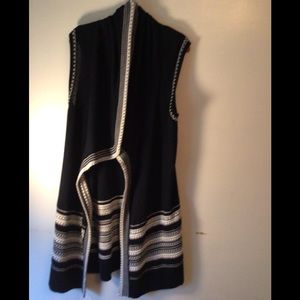- Vince long sweater duster sleeveless,transition ,long open cardigan Sz S